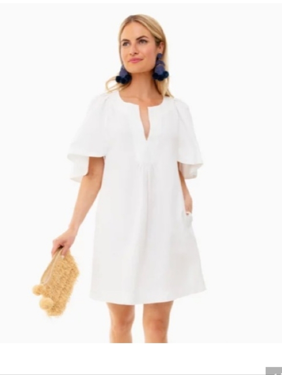 Tuckernuck Dresses & Skirts - Pomander Place by Tuckernuck White Finley Flutter Sleeve Dress sz M NWOT